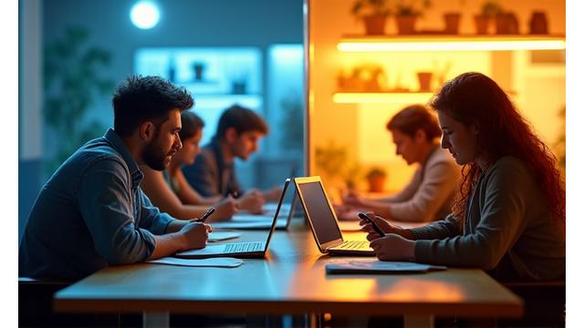 Imagen que contrasta un equipo de startup estresado y agotado con un equipo resiliente, colaborativo y energizado.