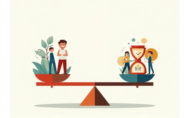 Una balanza estilizada. En un plato, hay elementos que representan la prevención (semilla creciendo, un equipo sonriendo). En el otro, elementos que representan la intervención (reloj de arena, figuras estresadas). La balanza se inclina ligeramente hacia la prevención, sugiriendo que es el camino más equilibrado y eficiente a largo plazo.