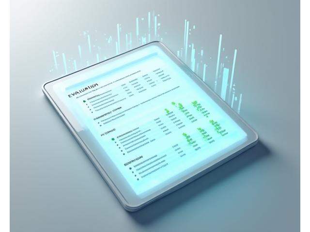 Representación de un formulario digital de evaluación de equipo con gráficos y barras de progreso.