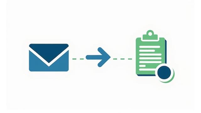 Diagrama de flujo que muestra la automatización de un email importante que se convierte en una tarea en una aplicación de gestión de proyectos.